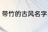带竹的古风名字 带竹的古风名字精选