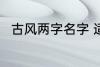 古风两字名字 适合男生的古风网名