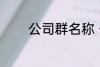 公司群名称 公司群名称推荐
