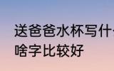 送爸爸水杯写什么字好 送爸爸水杯写啥字比较好